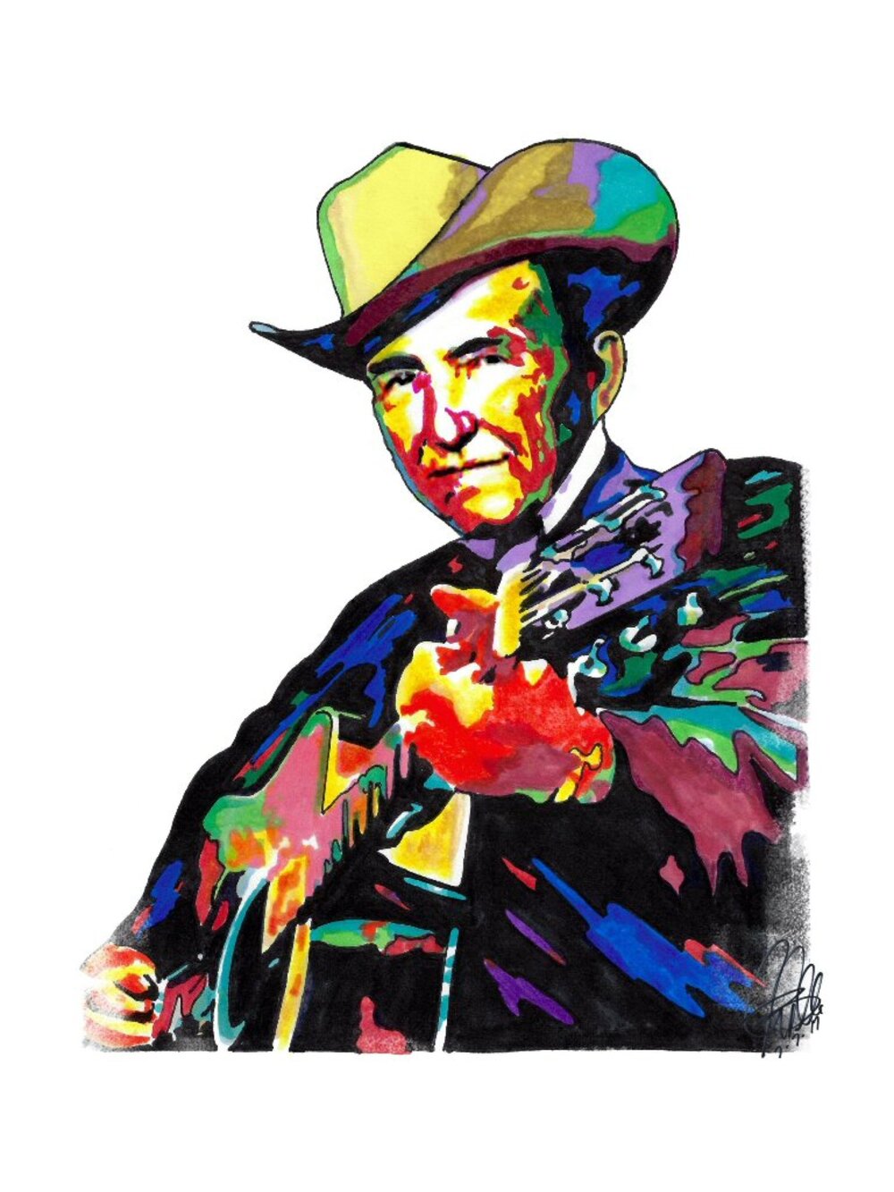 Lester Flatt Guitar Bluegrass Country Music Poster Print Wall Art 13x19